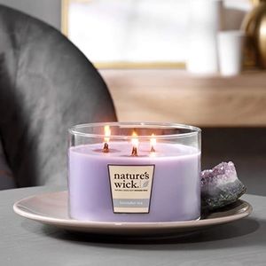 Woodwick Nature's Wick Candle Large 3 Wick Lavender Tea Scented Relaxation 18 oz